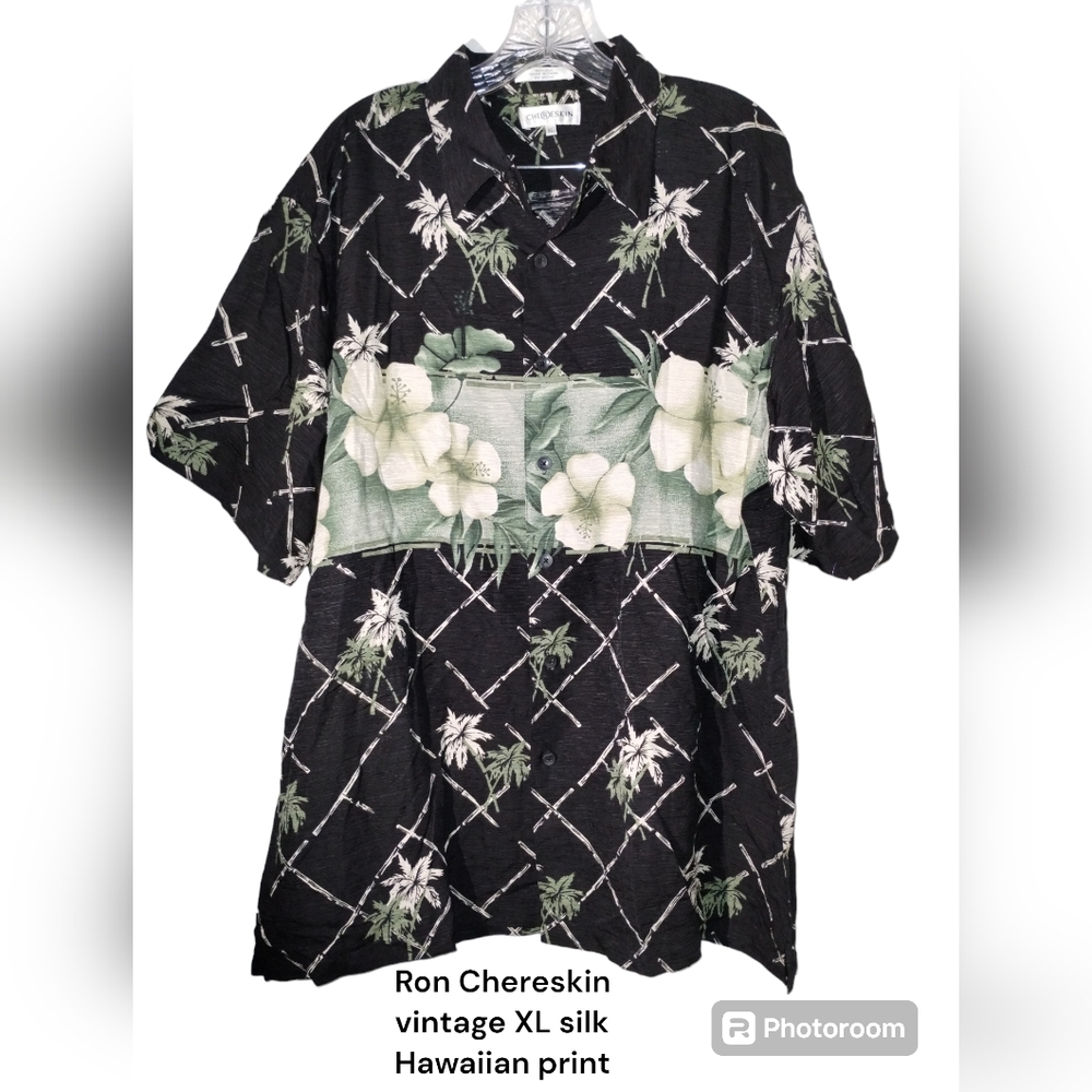 Vtg Ron Chereskin Silk Floral Hawaiian print Shirt XL